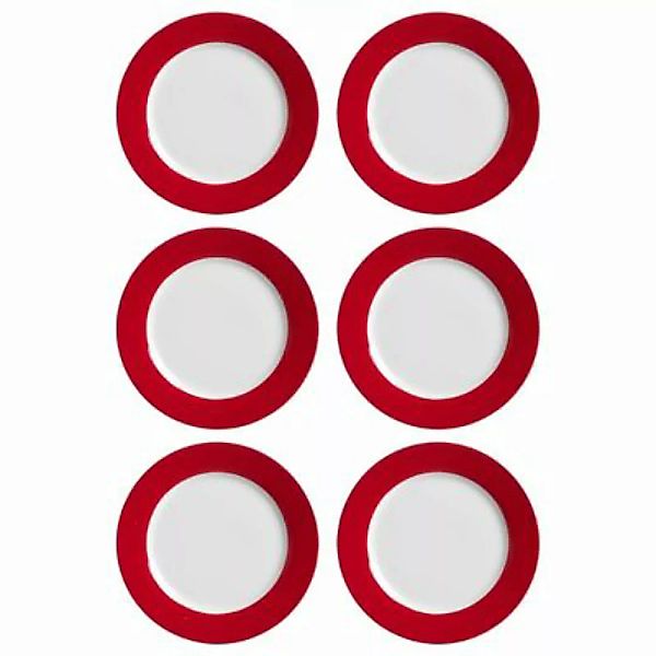 Ritzenhoff & Breker DOPPIO Teller flach 27 cm rot 6er Set Speiseteller günstig online kaufen