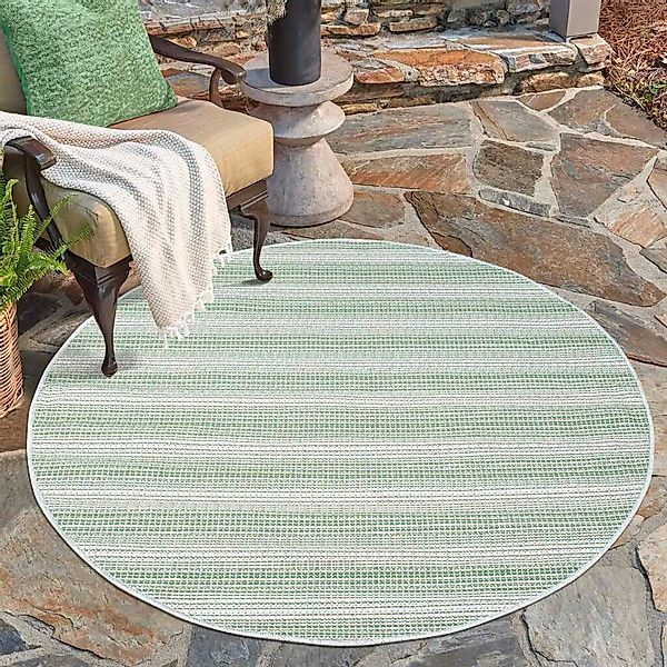 Carpet City Outdoorteppich »PALM3471« rund 5 mm Höhe Wetterfest & UV-bestän günstig online kaufen
