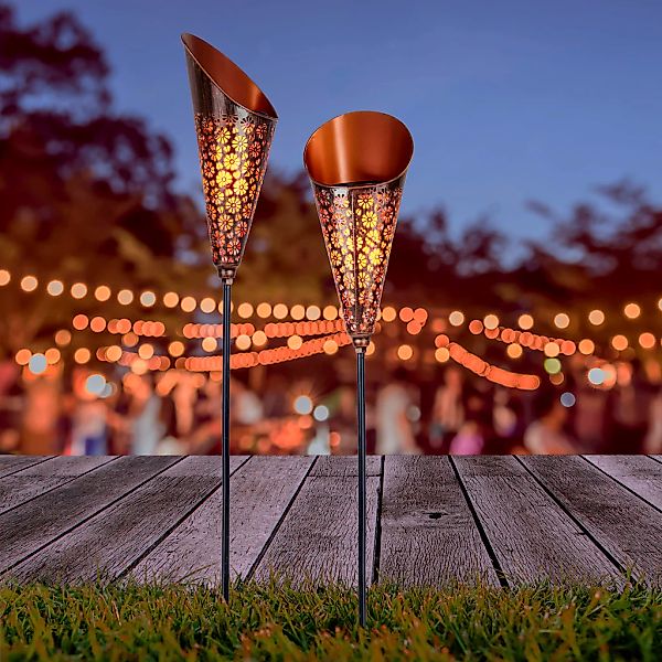 näve LED Solarleuchte "Torch", 1 flammig, Flammeneffekt, kupferfarben, Tric günstig online kaufen