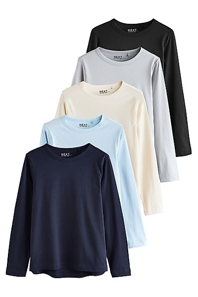 Next T-Shirt 5er-Pack Langarmshirts mit Rundhalsausschnitt günstig online kaufen