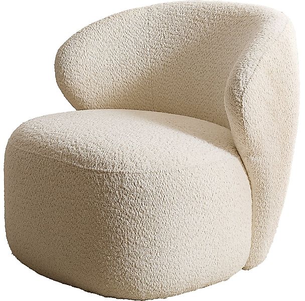 DELIFE Cocktailsessel Pulo, Bouclé Weiß 80x80 cm Loungesessel günstig online kaufen
