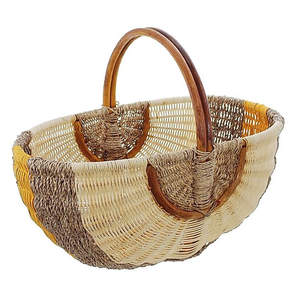 Dekoleidenschaft Einkaufskorb aus Seegras & Rattan, günstig online kaufen
