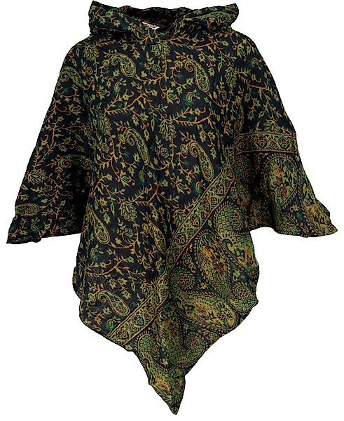 Guru-Shop Langjacke Flauschiger Poncho mit Kapuze, günstig online kaufen