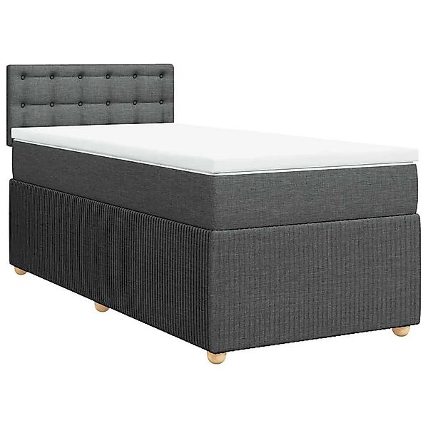 vidaXL Boxspringbett mit Matratze Dunkelgrau 80x200 cm Stoff 3289598 günstig online kaufen