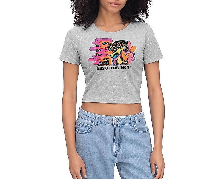 Spreadshirt T-Shirt MTV Music Television Buntes Trippy Logo Crop Top (1-tlg günstig online kaufen