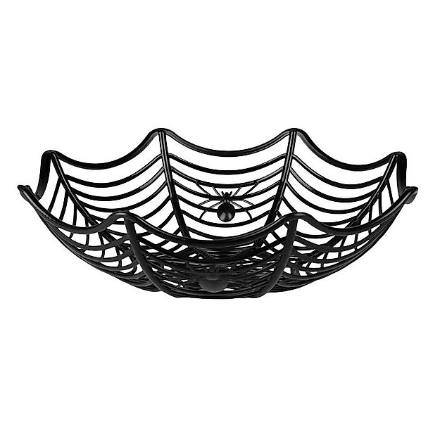 Boland Dekoobjekt Spinnennetz Schale Halloween Dekoration, Schwarz günstig online kaufen