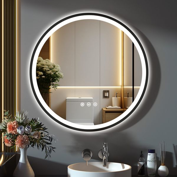 GIMBELEN Badspiegel LED-Badezimmer-Spiegel, dimmbar, Runder LED-Badezimmers günstig online kaufen