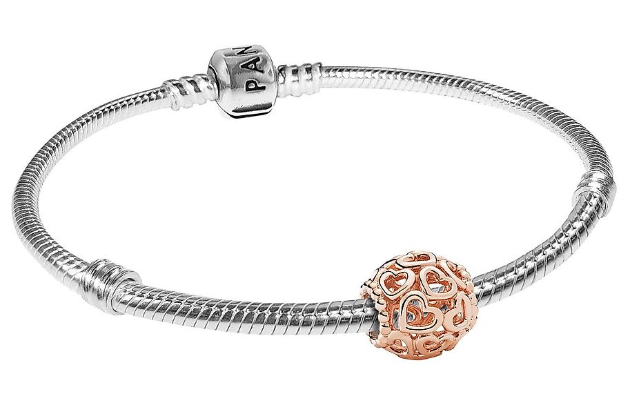 Pandora Charm-Armband Herzstrudel Rosé 925 Silber günstig online kaufen