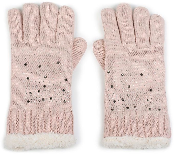 styleBREAKER Strickhandschuhe Strickhandschuhe mit Strass und Fleece (1-St) günstig online kaufen