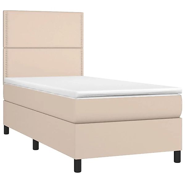 vidaXL Boxspringbett mit Matratze & LED Cappuccino-Braun 90x200cm 3135866 günstig online kaufen