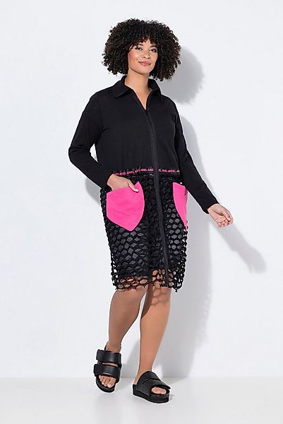 Angel of Style Sommerjacke Shirtjacke Straight Fit Jersey und Netz günstig online kaufen