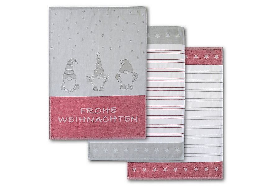 Dyckhoff Geschirrtuch Wichtel, mit Schriftzug Frohe Weihnachten, Streifen u günstig online kaufen