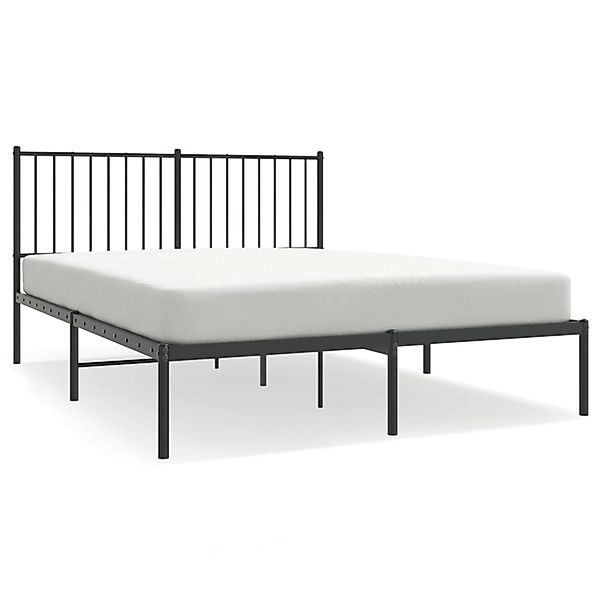 vidaXL Bettgestell mit Kopfteil Metall Schwarz 135x190 cm Modell 161667323 günstig online kaufen