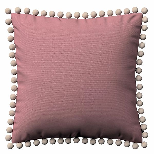 Kissenhülle Wera mit Bommeln, altrosa, 45 x 45 cm, Cotton Panama (702-43) günstig online kaufen