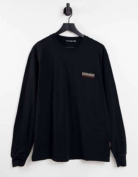 Napapijri – Patch – Langärmliges Shirt in Schwarz günstig online kaufen