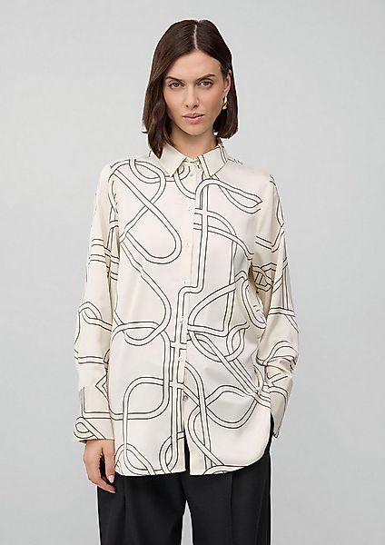 s.Oliver Langarmbluse Bluse Gemusterte Longbluse aus Satin günstig online kaufen