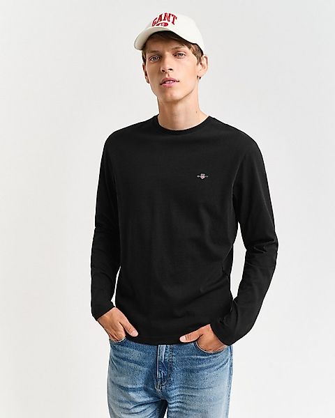 Gant Langarmshirt REG SHIELD LS T-SHIRT mit Logostickerei auf der Brust günstig online kaufen