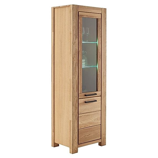 Lomadox Vitrine SELISTE-06 Massivholzmöbel, Eiche teilmassiv geölt, Anschla günstig online kaufen