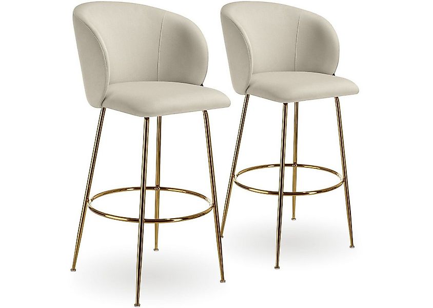 tectake Barhocker Barstuhl Luana, mit Rückenlehne, Samtoptik, 51 x 60 x 106 günstig online kaufen