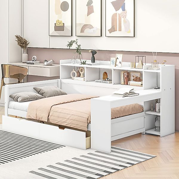 TavilaEcon Stauraumbett mit Steckdose, USB-Anschluss, 2 günstig online kaufen