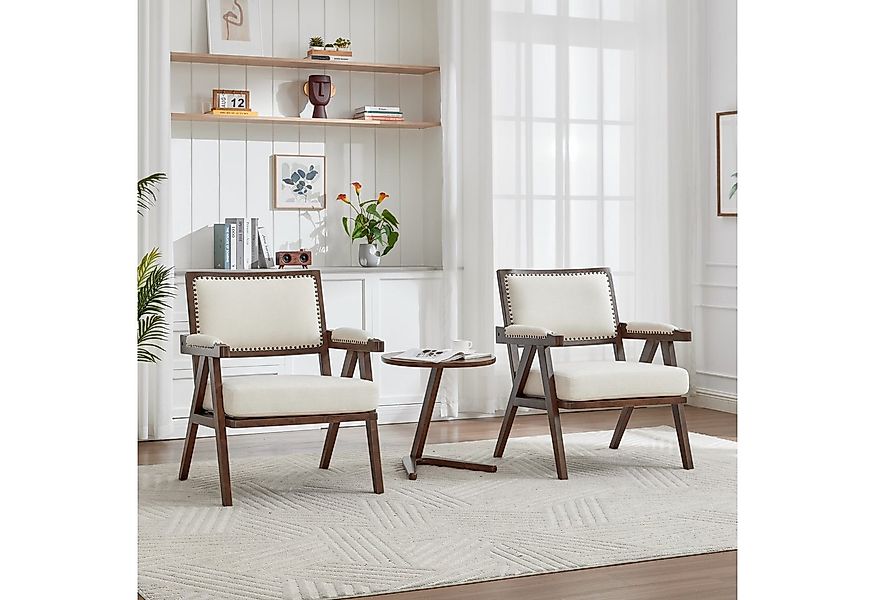 REDOM Loungesessel mit Stoffbezug, Armlehnen & Holzrahmen, gepolstertes Kom günstig online kaufen