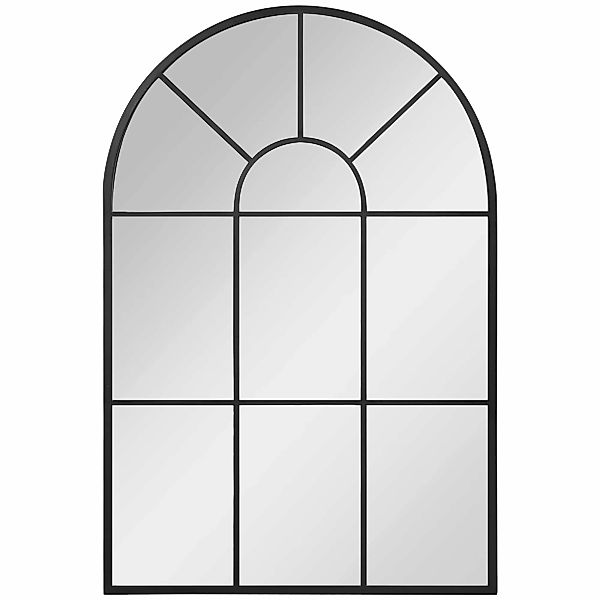 HOMCOM Bogenfenster Wandspiegel 91x60cm mit Metallrahmen aus Glas für Wohnz günstig online kaufen