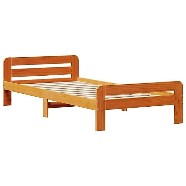 vidaXL Massivholzbett ohne Matratze Wachsbraun 75x190 cm Kiefernholz 855498 günstig online kaufen
