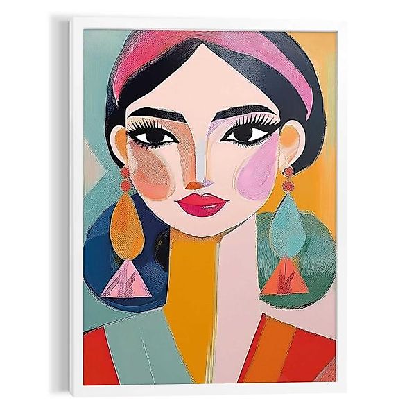 Wandbild COLOURFUL PORTRAIT Modern Frame White ca. 50x70 cm MFW96778 günstig online kaufen