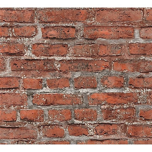 PROFHOME 361392-GU Stein Kacheln Tapete Steinoptik Matt Rot Grau 0,53 m x 1 günstig online kaufen