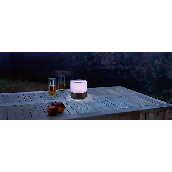 LED Akku-Tischleuchte Tropea Ø 9,5 cm mit Regenbogen-Farb-Effekt günstig online kaufen