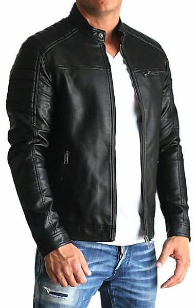 Jack & Jones Lederjacke stilvolle Bikerjacke aus Kunstleder Zeitlose Kunstl günstig online kaufen