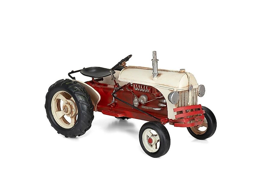 Moritz Dekofigur Blech Tracktor rot / weiß Retro, Polyresin Figuren Deko Ge günstig online kaufen