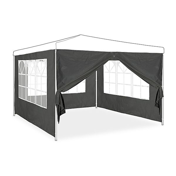 relaxdays Pavillon Seitenwand 4er Set Grau günstig online kaufen