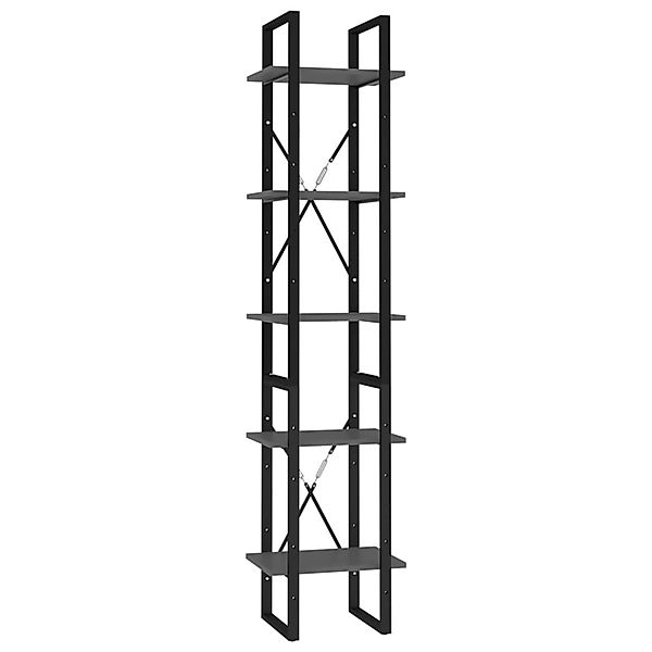 VidaXL Bücherregal 5 Fächer Grau 40x30x175 cm Holzwerkstoff günstig online kaufen