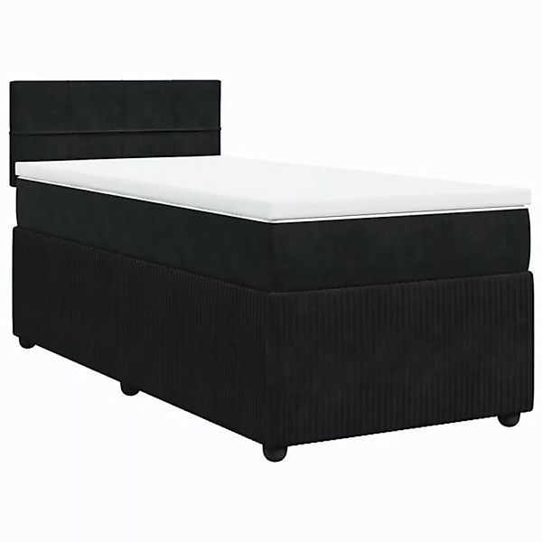 vidaXL Bett Boxspringbett mit Matratze Schwarz 90x200 cm Samt günstig online kaufen