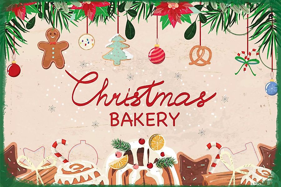 queence Metallbild "Christmas Bakery", (1 St.), Stahlschilder günstig online kaufen