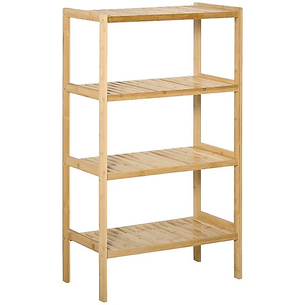 HOMCOM Strandregal 4-stufiges Bücherregal aus Bambus 62x33x112cm für Büro L günstig online kaufen