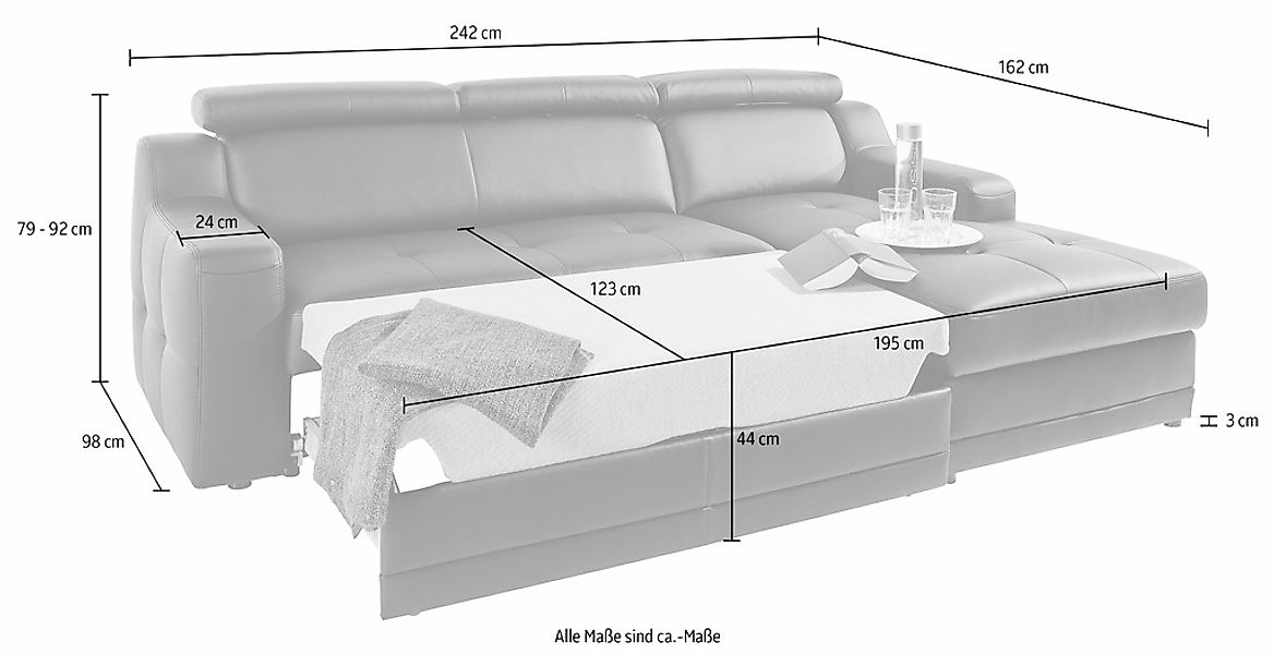 exxpo - sofa fashion Ecksofa »Lotos, bequem und funktionell, Federkern, Bre günstig online kaufen