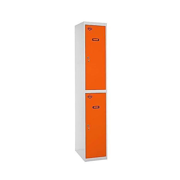 PROREGAL Spind AMEGO HxBxT 180 x 40 x 50 cm 2 Abteile Grundmodul Grau-Orang günstig online kaufen