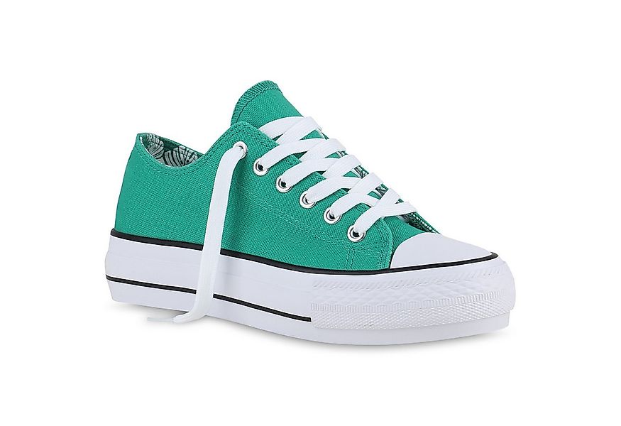 VAN HILL 840380 Sneaker Damen Sneaker Low Plateau Schnürer Basic Stoff Schn günstig online kaufen