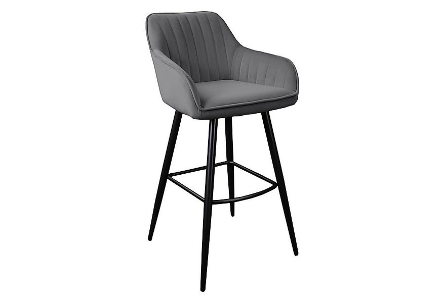 riess-ambiente Barhocker TURIN silbergrau, mit Fußablage günstig online kaufen