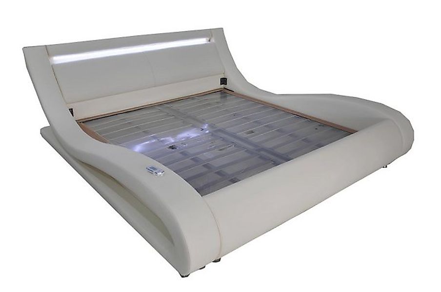 JVmoebel Bett Luxus Leder Design Polster Betten Doppel mit USB Beleuchtet E günstig online kaufen