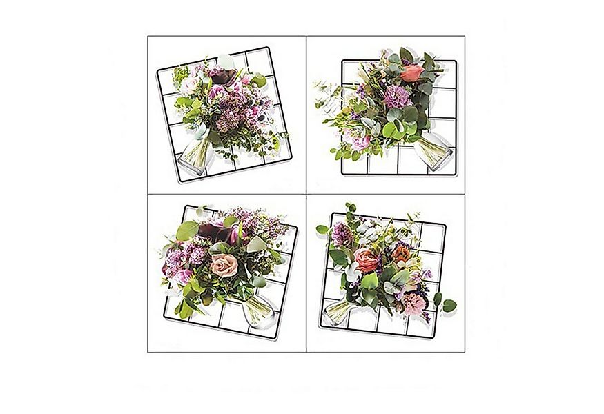 KINSI 3D-Wandtattoo Pflanzen Wandaufkleber Set - Grüne Blumenranken & Vase, günstig online kaufen