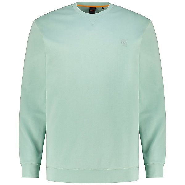 BOSS Sweatshirt aus Biobaumwolle Farbe hellgrün Größe: 5XL günstig online kaufen