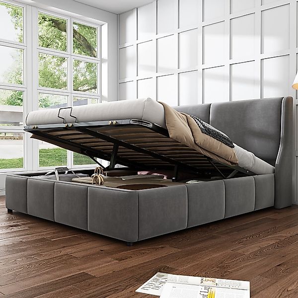 Odikalo Stauraumbett Polsterbett Doppelbett Funktionsbett Kissen günstig online kaufen
