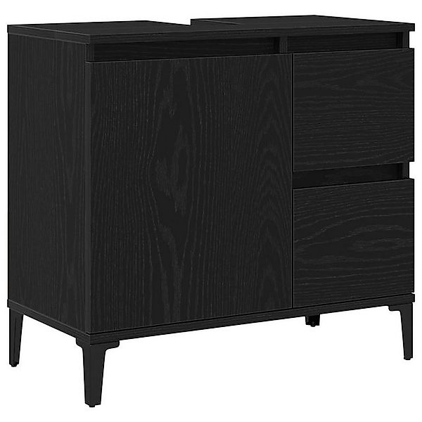 vidaXL Badezimmerspiegelschrank Waschschrank Schwarz Eiche 65x33x60 cm Holz günstig online kaufen