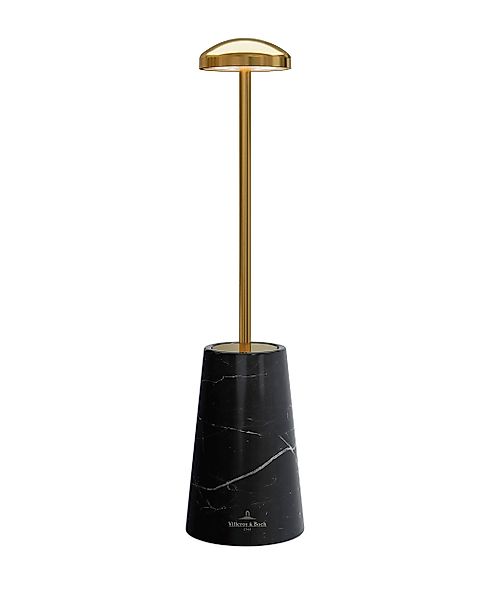 SIENA hochwertige Akku-Tischleuchte mit Sockel schwarz-gold günstig online kaufen