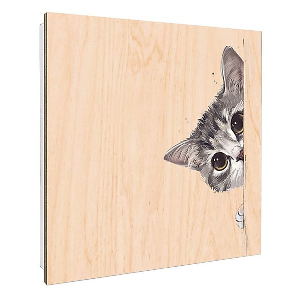 Banjado Großer Schlüsselbox Holz 30x30cm Weiß Scharnier Rechts 50 Haken Sch günstig online kaufen