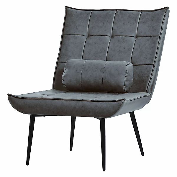 ML-Design Relaxsessel Anthrazit  mit PU-Leder Bezug und Lendenkissen Ergono günstig online kaufen