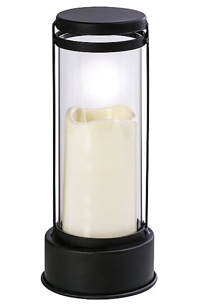 Dehner Grabkerze Grablaterne mit LED-Beleuchtung, Eisen/Glas günstig online kaufen
